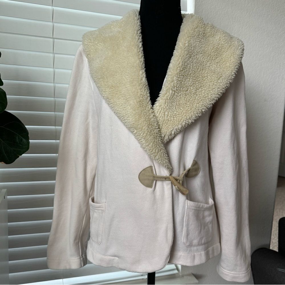 Lauren Ralph Lauren Cream Coat with Faux Shearling Collar